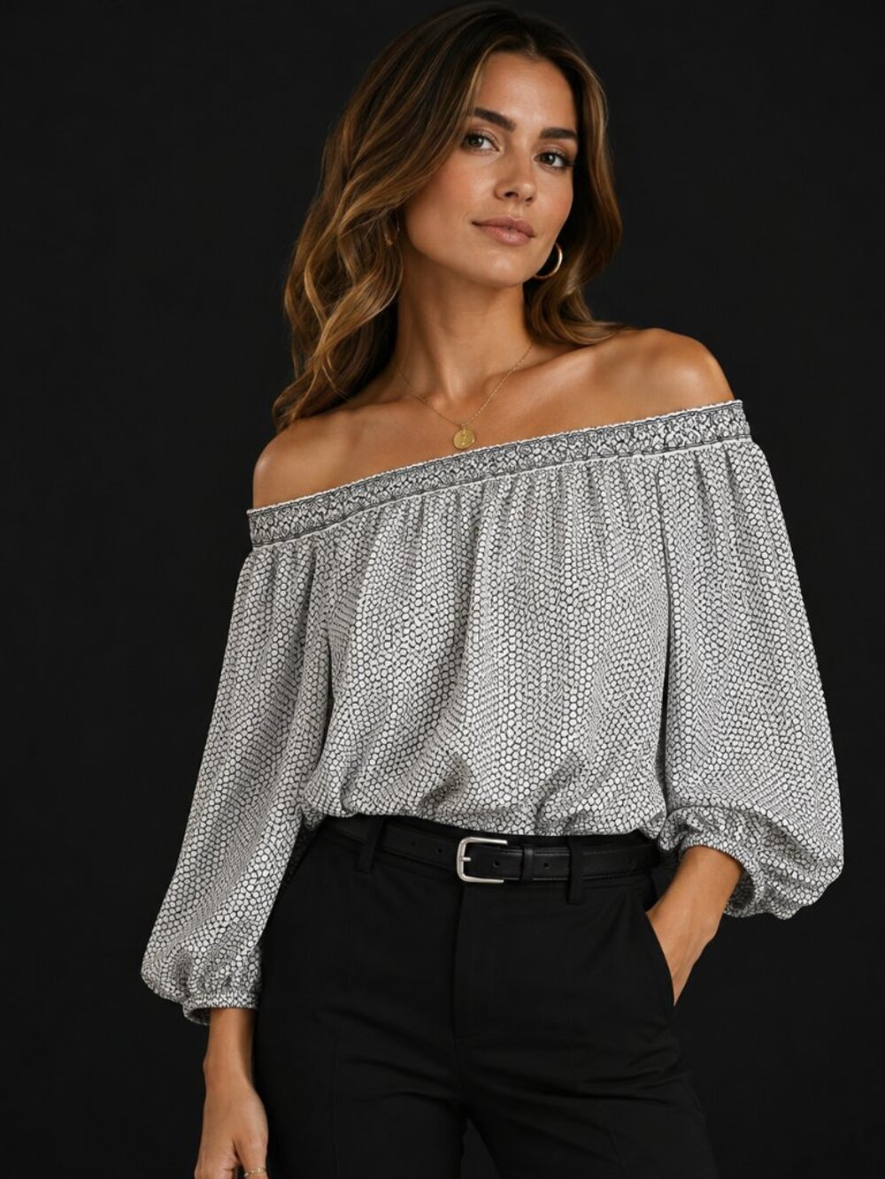 Max Studio off-the-shoulder peasant blouse